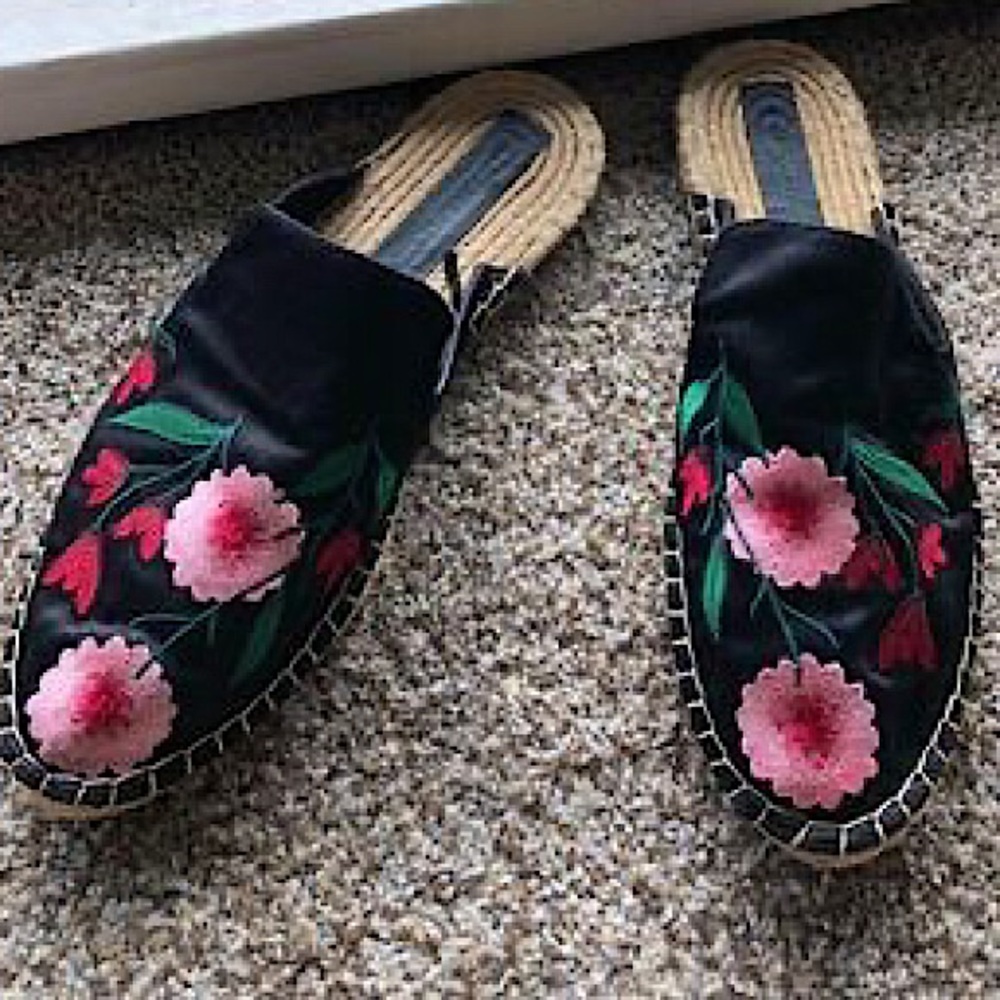Floral Embroidered flats